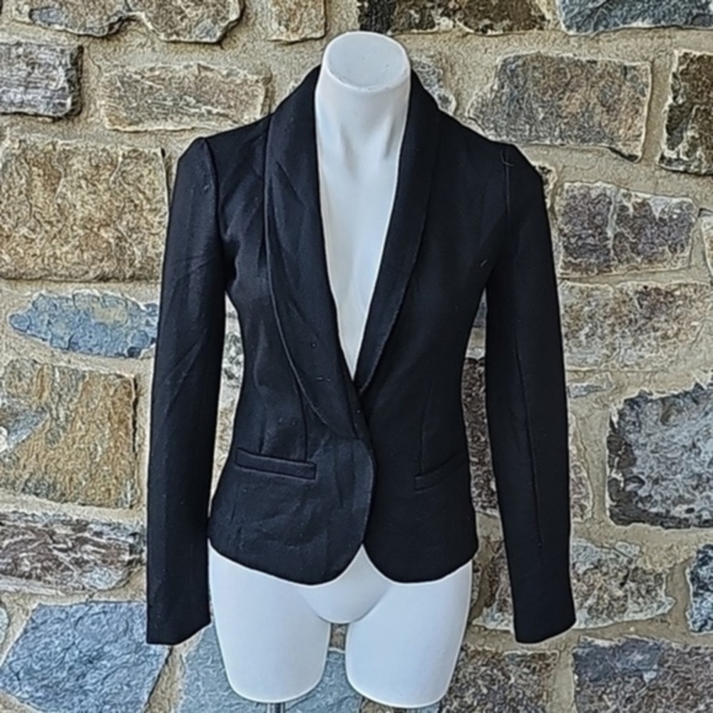 J Crew 100% Wool Blazer in Black Size 2